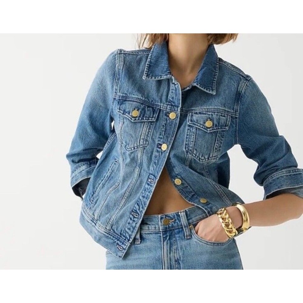 J. Crew  Women’s Denim Blue Jean Jacket Cotton Sz M